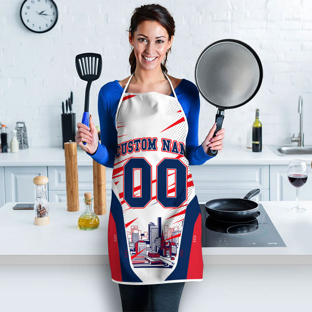 Personalised Western Bulldogs Fan Pride Apron Muscular Bulldog Mascot Graphic Art With Melbourne City Skyline