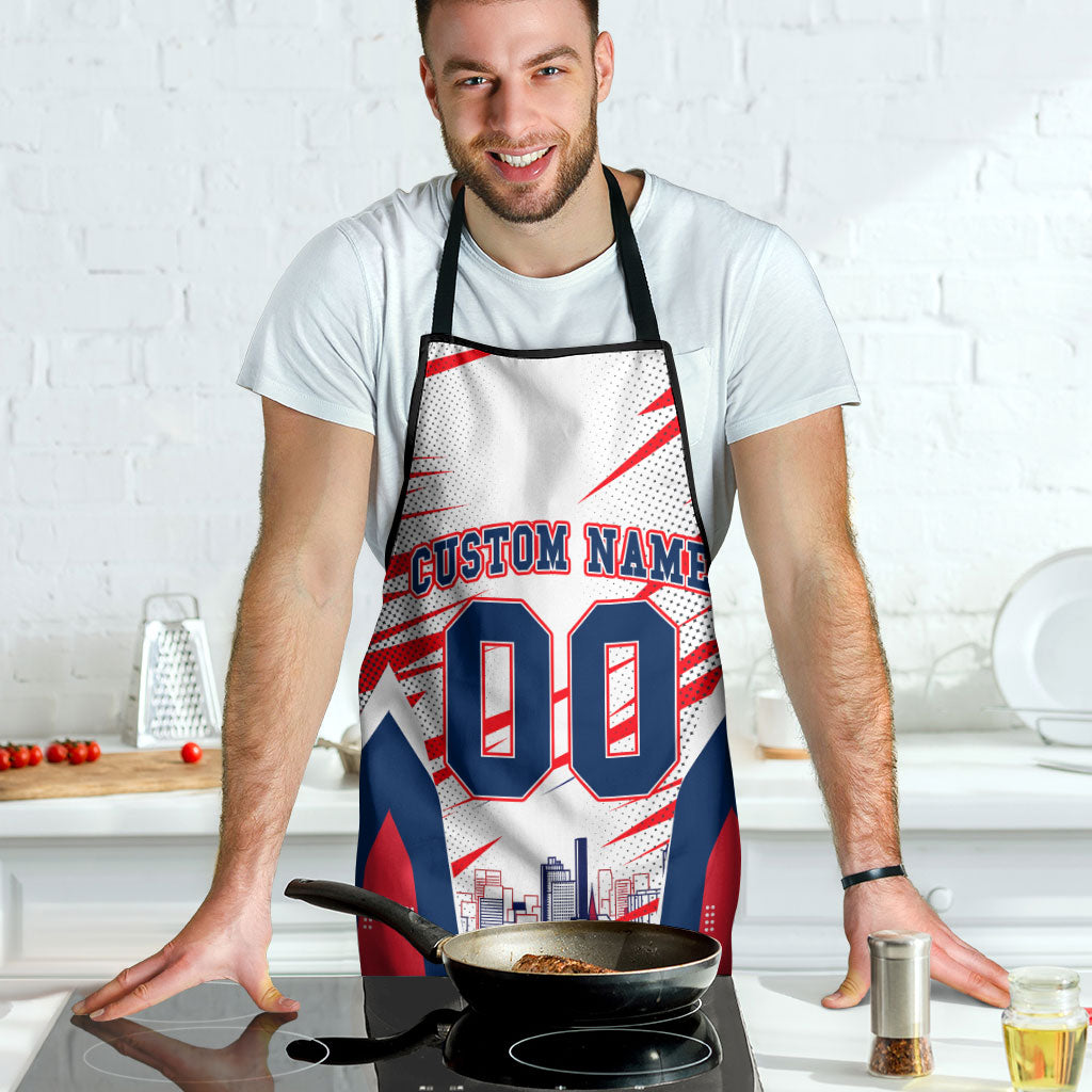 Personalised Western Bulldogs Fan Pride Apron Muscular Bulldog Mascot Graphic Art With Melbourne City Skyline