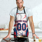 Personalised Western Bulldogs Fan Pride Apron Muscular Bulldog Mascot Graphic Art With Melbourne City Skyline