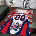Personalised Western Bulldogs Fan Pride Area Rug Muscular Bulldog Mascot Graphic Art With Melbourne City Skyline
