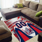 Personalised Western Bulldogs Fan Pride Area Rug Muscular Bulldog Mascot Graphic Art With Melbourne City Skyline