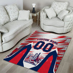 Personalised Western Bulldogs Fan Pride Area Rug Muscular Bulldog Mascot Graphic Art With Melbourne City Skyline