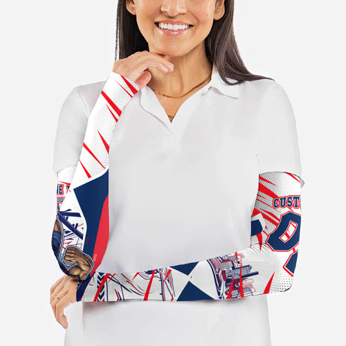 Personalised Western Bulldogs Fan Pride Arm Sleeves Muscular Bulldog Mascot Graphic Art With Melbourne City Skyline