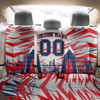 Personalised Western Bulldogs Fan Pride Back Car Seat Cover Muscular Bulldog Mascot Graphic Art With Melbourne City Skyline