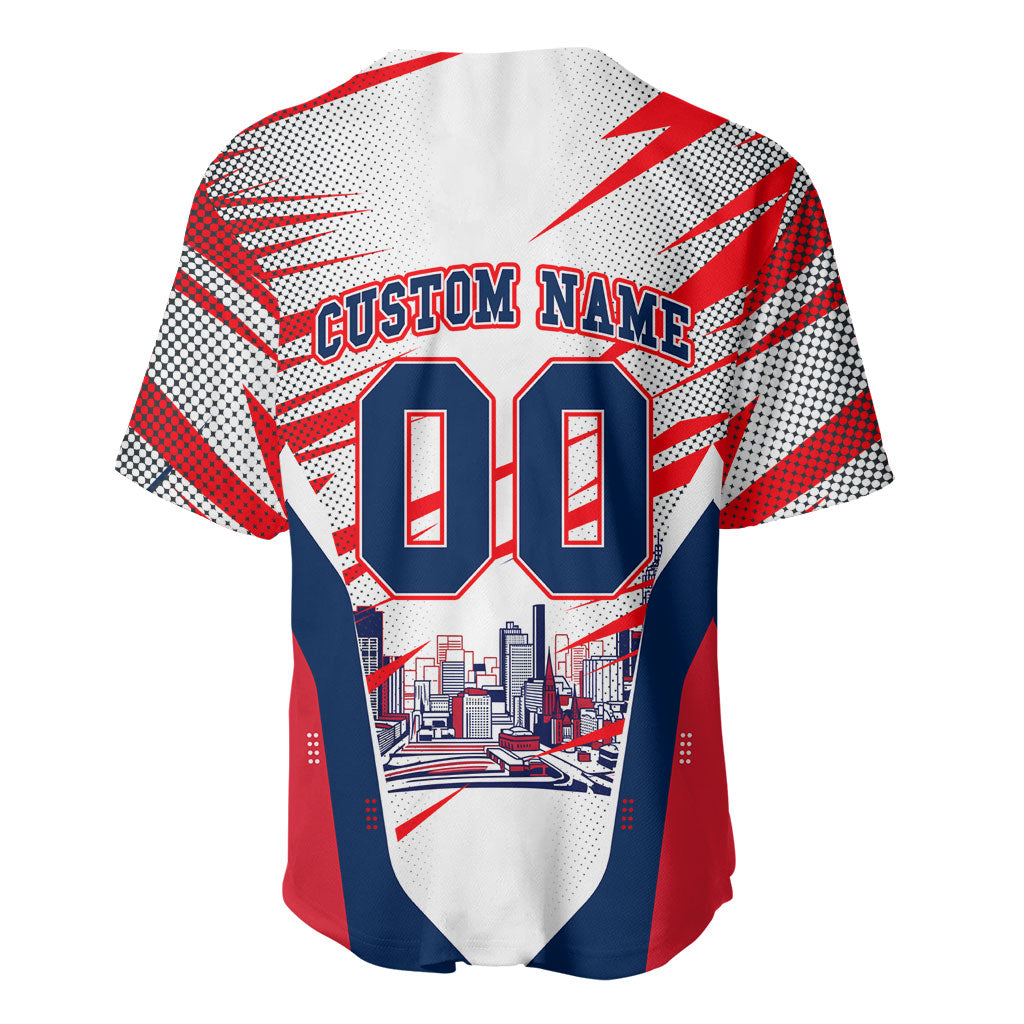 Personalised Western Bulldogs Fan Pride Baseball Jersey Muscular Bulldog Mascot Graphic Art With Melbourne City Skyline