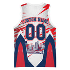 Personalised Western Bulldogs Fan Pride Basketball Jersey Muscular Bulldog Mascot Graphic Art With Melbourne City Skyline