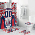 Personalised Western Bulldogs Fan Pride Bathroom Set Muscular Bulldog Mascot Graphic Art With Melbourne City Skyline