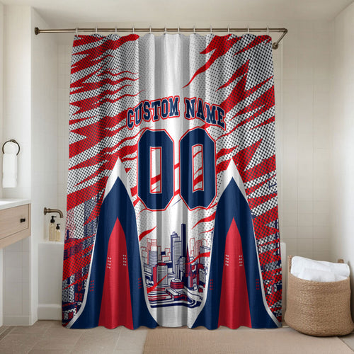 Personalised Western Bulldogs Fan Pride Bathroom Set Muscular Bulldog Mascot Graphic Art With Melbourne City Skyline
