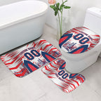 Personalised Western Bulldogs Fan Pride Bathroom Set Muscular Bulldog Mascot Graphic Art With Melbourne City Skyline