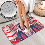 Personalised Western Bulldogs Fan Pride Bathroom Set Muscular Bulldog Mascot Graphic Art With Melbourne City Skyline