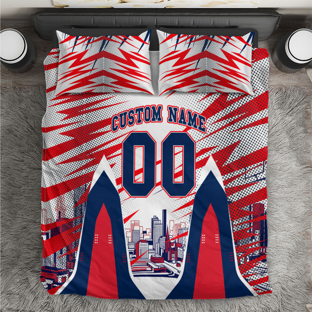 Personalised Western Bulldogs Fan Pride Bedding Set Muscular Bulldog Mascot Graphic Art With Melbourne City Skyline