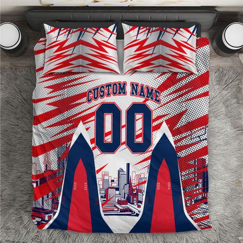 Personalised Western Bulldogs Fan Pride Bedding Set Muscular Bulldog Mascot Graphic Art With Melbourne City Skyline