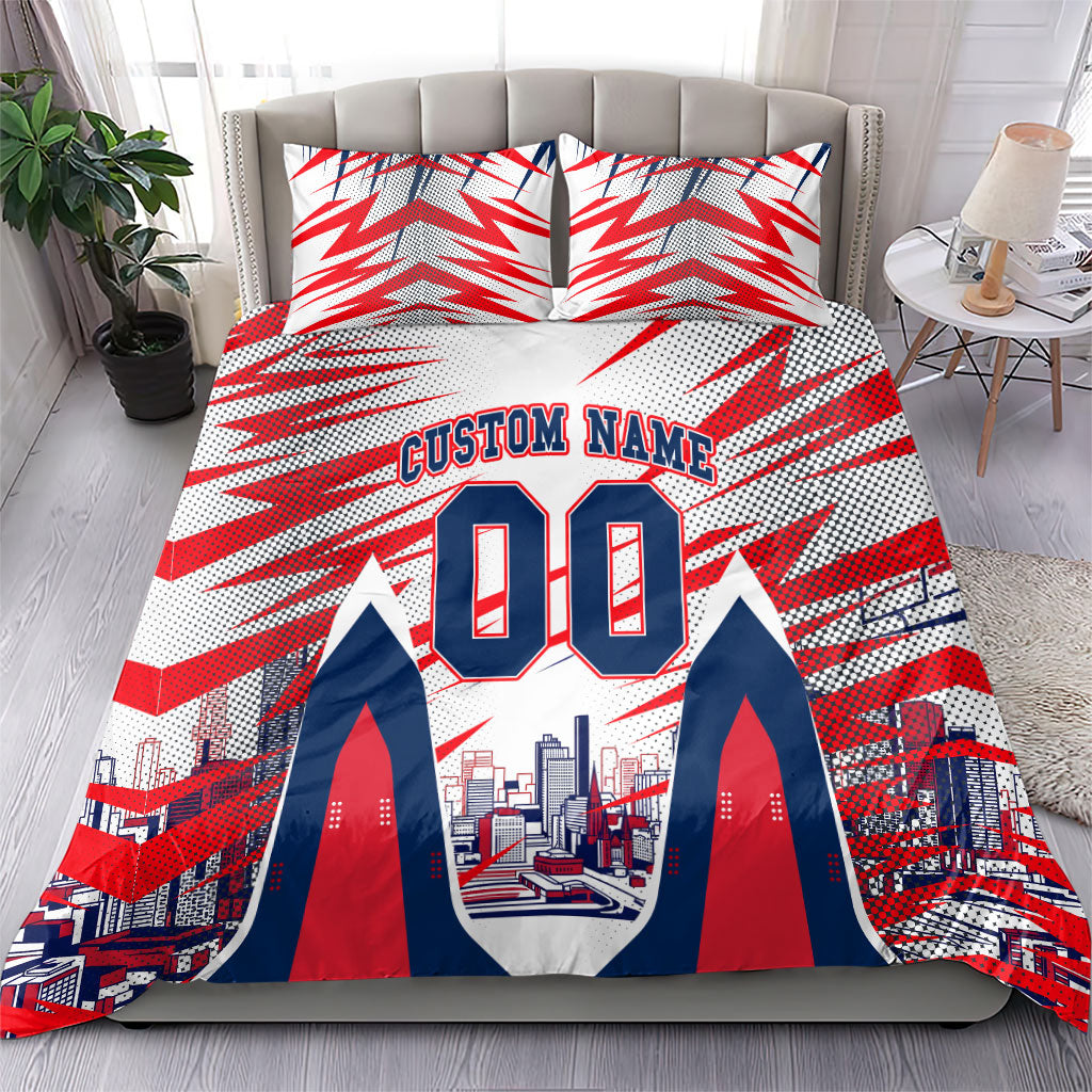 Personalised Western Bulldogs Fan Pride Bedding Set Muscular Bulldog Mascot Graphic Art With Melbourne City Skyline