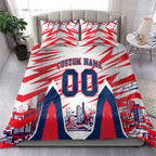 Personalised Western Bulldogs Fan Pride Bedding Set Muscular Bulldog Mascot Graphic Art With Melbourne City Skyline