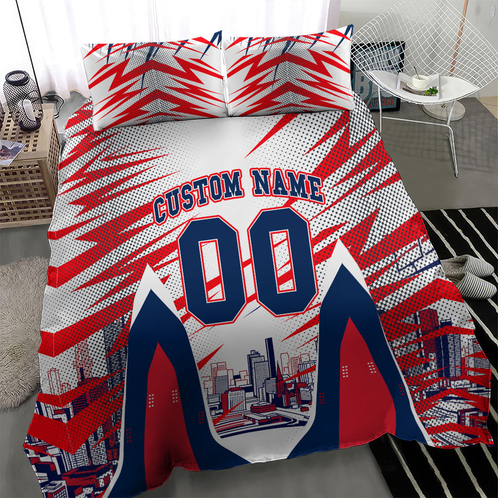 Personalised Western Bulldogs Fan Pride Bedding Set Muscular Bulldog Mascot Graphic Art With Melbourne City Skyline