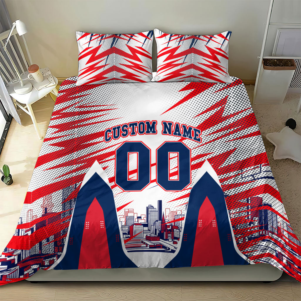 Personalised Western Bulldogs Fan Pride Bedding Set Muscular Bulldog Mascot Graphic Art With Melbourne City Skyline
