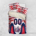 Personalised Western Bulldogs Fan Pride Bedding Set Muscular Bulldog Mascot Graphic Art With Melbourne City Skyline