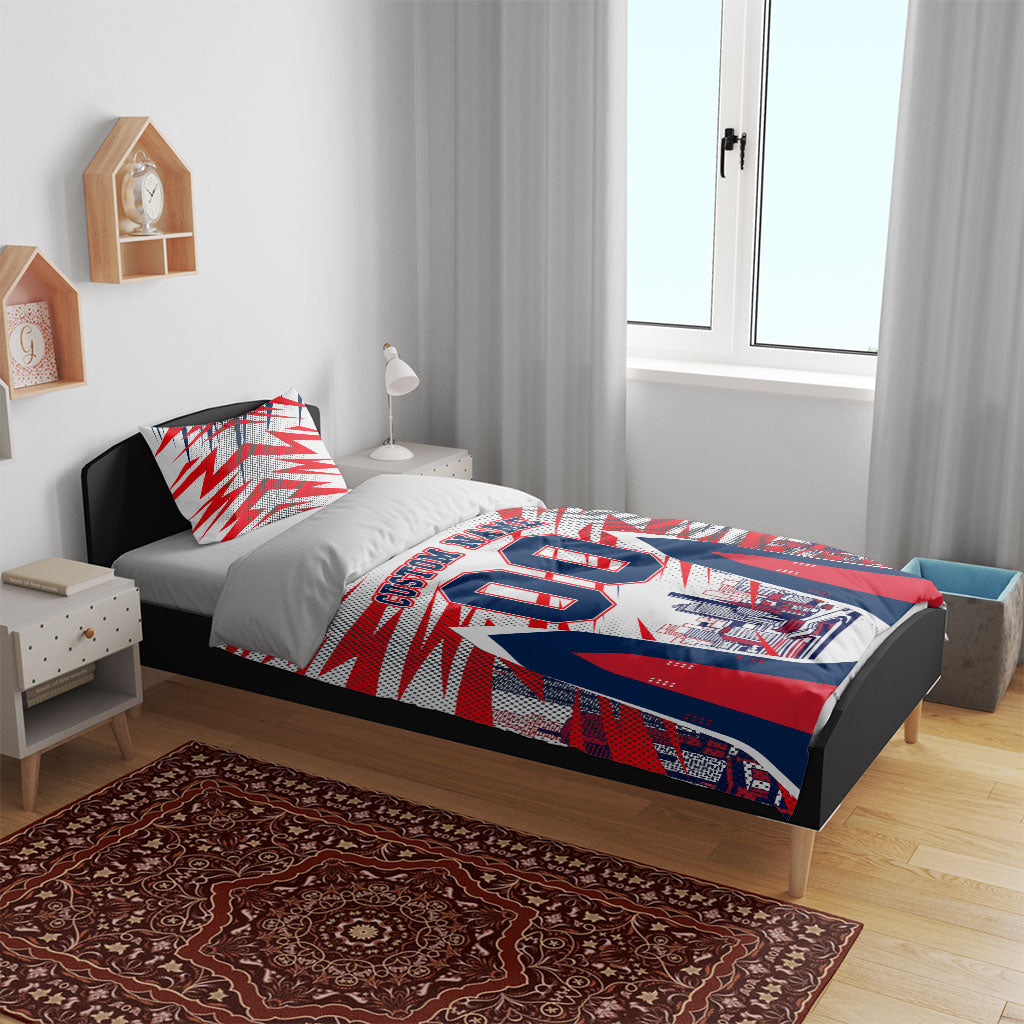 Personalised Western Bulldogs Fan Pride Bedding Set Muscular Bulldog Mascot Graphic Art With Melbourne City Skyline