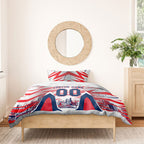 Personalised Western Bulldogs Fan Pride Bedding Set Muscular Bulldog Mascot Graphic Art With Melbourne City Skyline