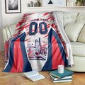 Personalised Western Bulldogs Fan Pride Blanket Muscular Bulldog Mascot Graphic Art With Melbourne City Skyline