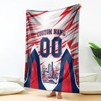 Personalised Western Bulldogs Fan Pride Blanket Muscular Bulldog Mascot Graphic Art With Melbourne City Skyline