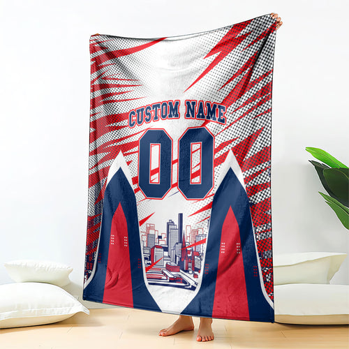 Personalised Western Bulldogs Fan Pride Blanket Muscular Bulldog Mascot Graphic Art With Melbourne City Skyline