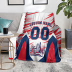 Personalised Western Bulldogs Fan Pride Blanket Muscular Bulldog Mascot Graphic Art With Melbourne City Skyline