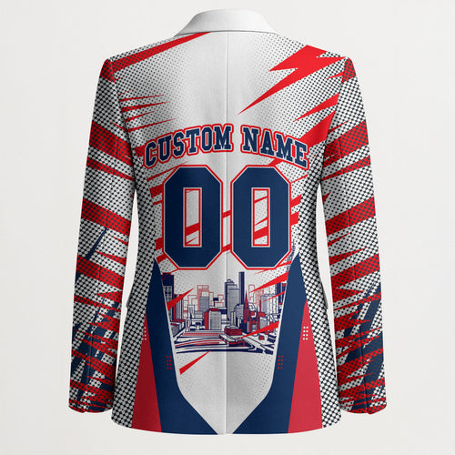 Personalised Western Bulldogs Fan Pride Blazer Muscular Bulldog Mascot Graphic Art With Melbourne City Skyline
