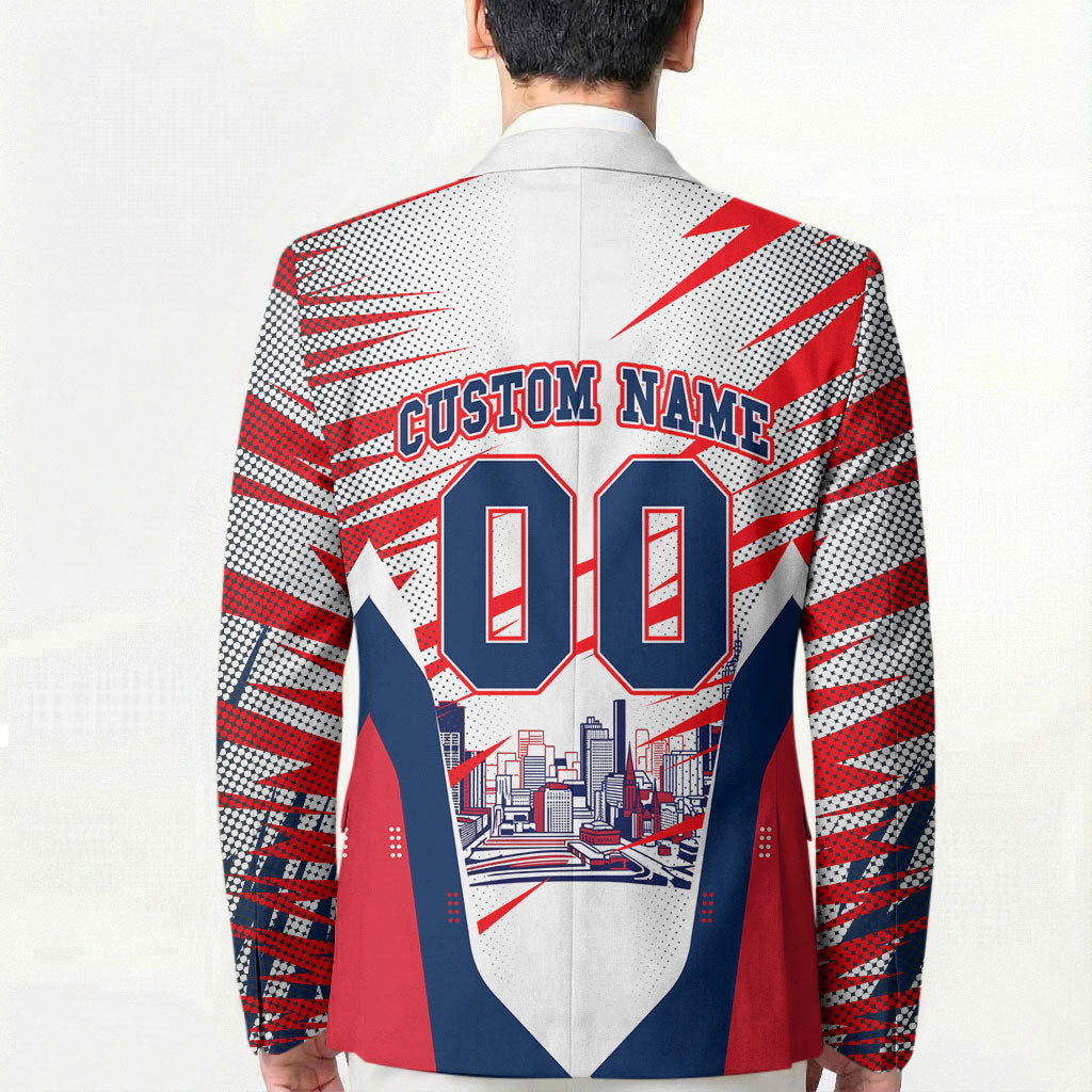 Personalised Western Bulldogs Fan Pride Blazer Muscular Bulldog Mascot Graphic Art With Melbourne City Skyline