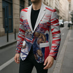 Personalised Western Bulldogs Fan Pride Blazer Muscular Bulldog Mascot Graphic Art With Melbourne City Skyline