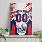 Personalised Western Bulldogs Fan Pride Canvas Wall Art Muscular Bulldog Mascot Graphic Art With Melbourne City Skyline