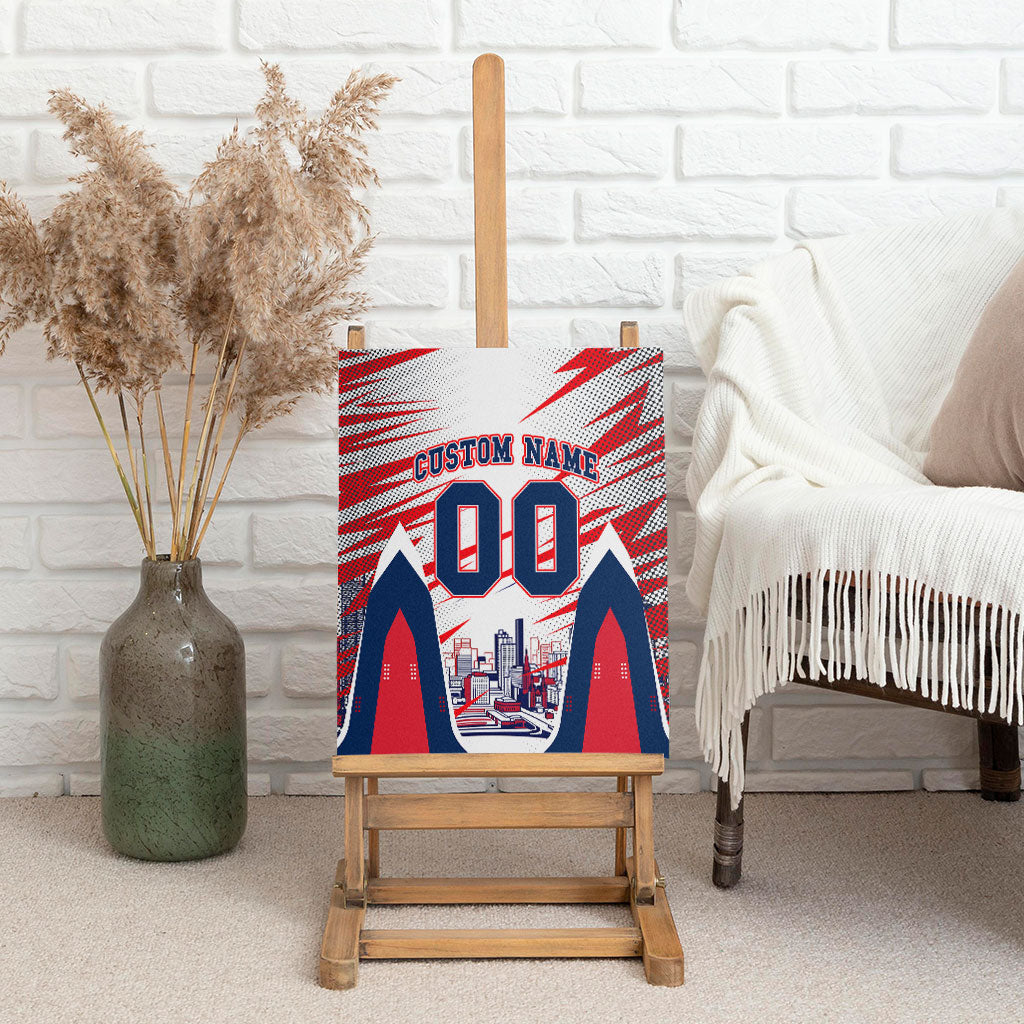 Personalised Western Bulldogs Fan Pride Canvas Wall Art Muscular Bulldog Mascot Graphic Art With Melbourne City Skyline