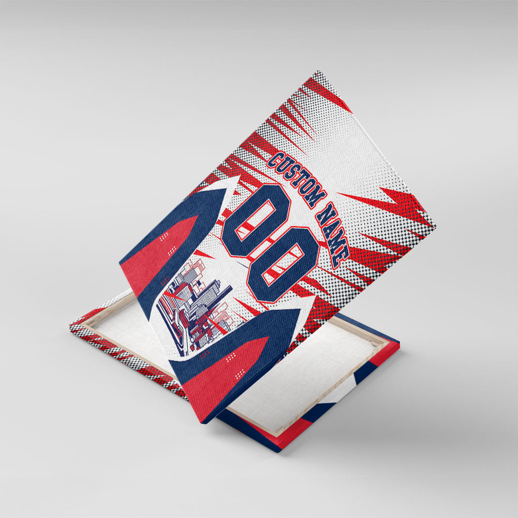 Personalised Western Bulldogs Fan Pride Canvas Wall Art Muscular Bulldog Mascot Graphic Art With Melbourne City Skyline
