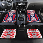 Personalised Western Bulldogs Fan Pride Car Mats Muscular Bulldog Mascot Graphic Art With Melbourne City Skyline