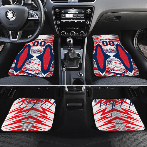 Personalised Western Bulldogs Fan Pride Car Mats Muscular Bulldog Mascot Graphic Art With Melbourne City Skyline