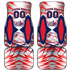 Personalised Western Bulldogs Fan Pride Car Mats Muscular Bulldog Mascot Graphic Art With Melbourne City Skyline