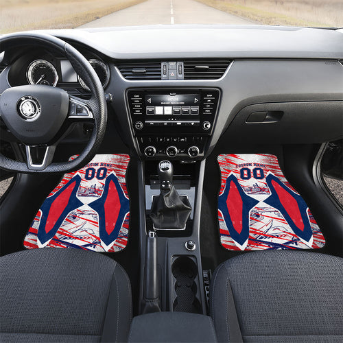 Personalised Western Bulldogs Fan Pride Car Mats Muscular Bulldog Mascot Graphic Art With Melbourne City Skyline