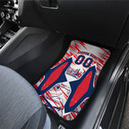 Personalised Western Bulldogs Fan Pride Car Mats Muscular Bulldog Mascot Graphic Art With Melbourne City Skyline