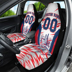 Personalised Western Bulldogs Fan Pride Car Seat Cover Muscular Bulldog Mascot Graphic Art With Melbourne City Skyline