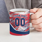 Personalised Western Bulldogs Fan Pride Ceramic Mug Muscular Bulldog Mascot Graphic Art With Melbourne City Skyline