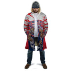 Personalised Western Bulldogs Fan Pride Cloak Muscular Bulldog Mascot Graphic Art With Melbourne City Skyline