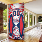 Personalised Western Bulldogs Fan Pride Door Cover Muscular Bulldog Mascot Graphic Art With Melbourne City Skyline