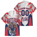 Personalised Western Bulldogs Fan Pride Family Matching Summer Maxi Dress and Hawaiian Shirt Muscular Bulldog Mascot Graphic Art With Melbourne City Skyline