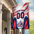 Personalised Western Bulldogs Fan Pride Garden Flag Muscular Bulldog Mascot Graphic Art With Melbourne City Skyline