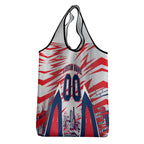 Personalised Western Bulldogs Fan Pride Grocery Bag Muscular Bulldog Mascot Graphic Art With Melbourne City Skyline