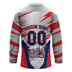 Personalised Western Bulldogs Fan Pride Hockey Jersey Muscular Bulldog Mascot Graphic Art With Melbourne City Skyline