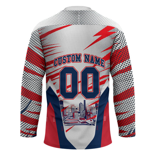Personalised Western Bulldogs Fan Pride Hockey Jersey Muscular Bulldog Mascot Graphic Art With Melbourne City Skyline