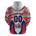 Personalised Western Bulldogs Fan Pride Hoodie Muscular Bulldog Mascot Graphic Art With Melbourne City Skyline