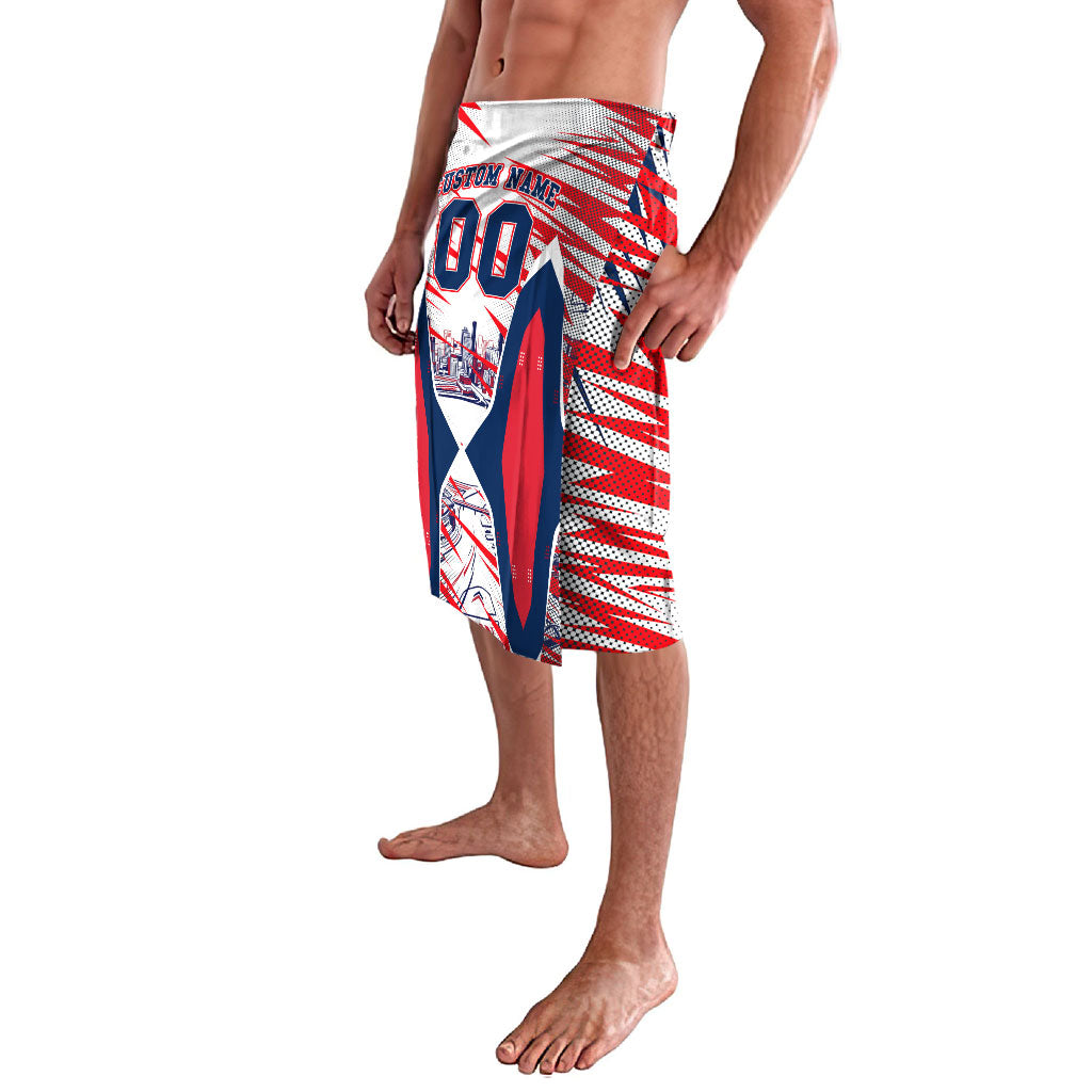 Personalised Western Bulldogs Fan Pride Lavalava Muscular Bulldog Mascot Graphic Art With Melbourne City Skyline