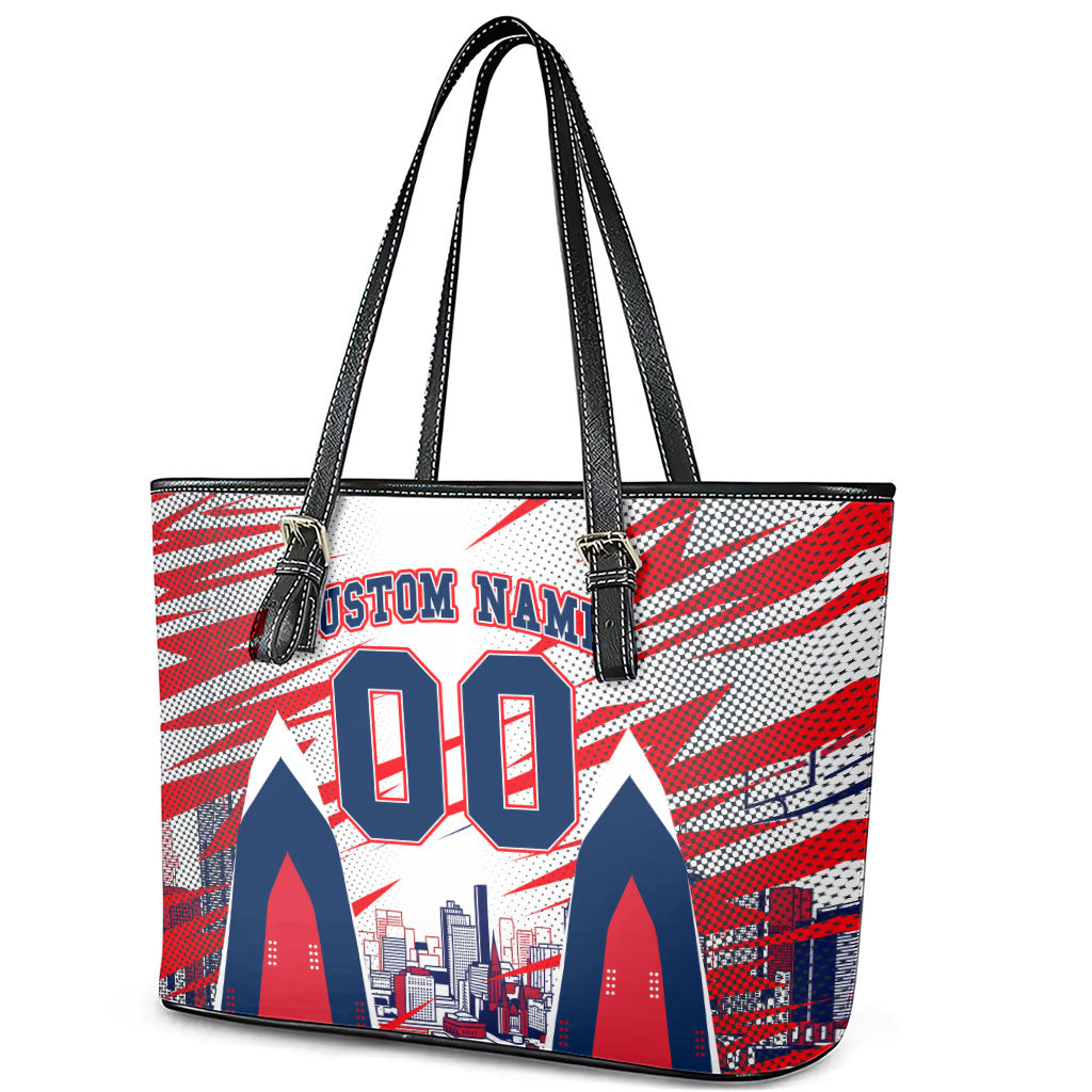 Personalised Western Bulldogs Fan Pride Leather Tote Bag Muscular Bulldog Mascot Graphic Art With Melbourne City Skyline